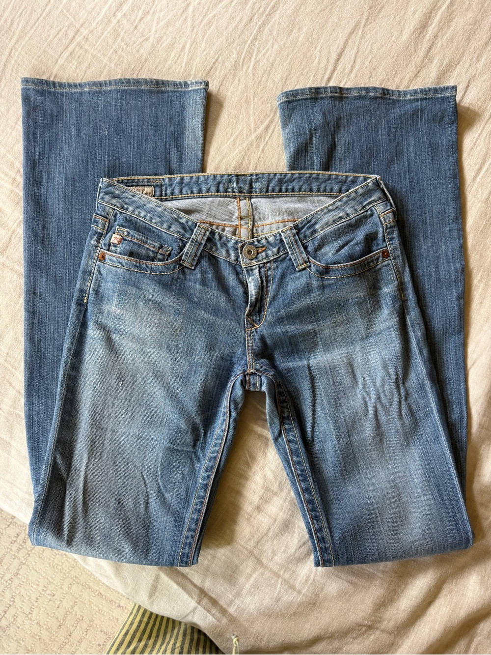 Big Star Low Rise Bootcut Jeans | Medium Wash Y2K Denim
